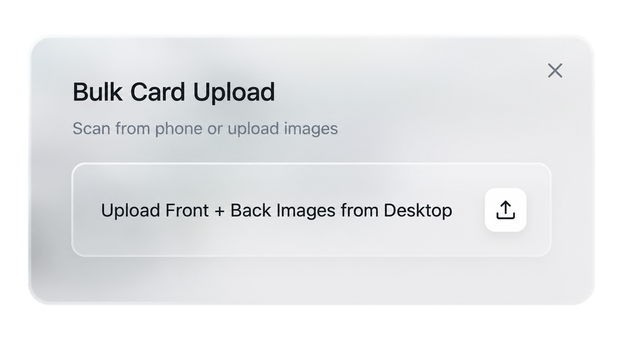 Bulk card upload